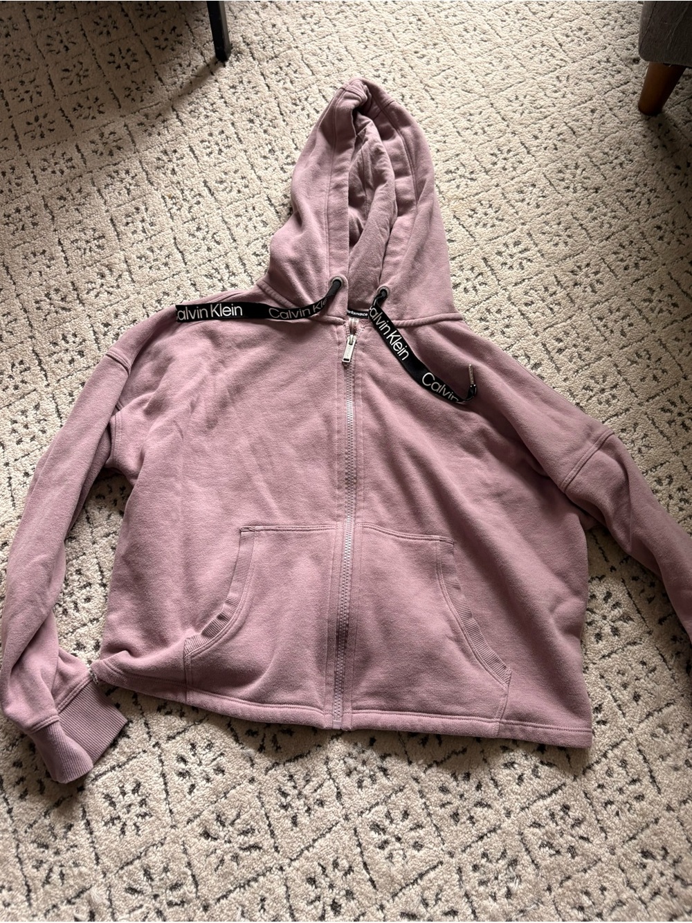 Calvin Klein Dusty Rose Zip-Up Hoodie